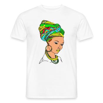 Mama africa - Men's T-Shirt - white - Front - AI Model Male 178 dark (178cm)