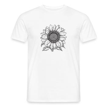 Sunflower, Flower, Nature, Organic, Gift - Men's T-Shirt - white - Front - AI Model Male 178 dark (178cm)