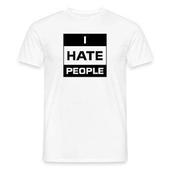 Déclaration d'idée de cadeau de t-shirt I Hate People - T-shirt homme - blanc - Devant - AI Model Male 178 dark (178cm)