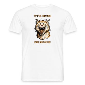 It's Meow or Never - Men's T-Shirt - white - Front - AI Model Male 178 dark (178cm)