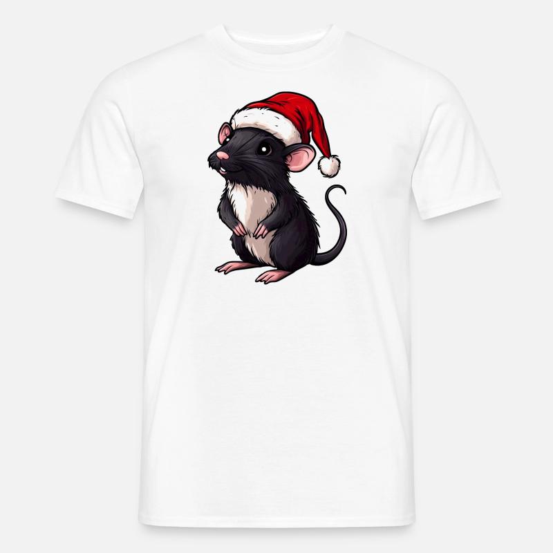 Weihnachtsmann Ratte - Männer T-Shirt - Weiß