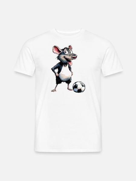 Ratte Fussballer - Männer T-Shirt - Weiß