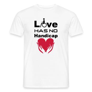 Love has no Handicap - Men's T-Shirt - white - Front - AI Model Male 178 dark (178cm)