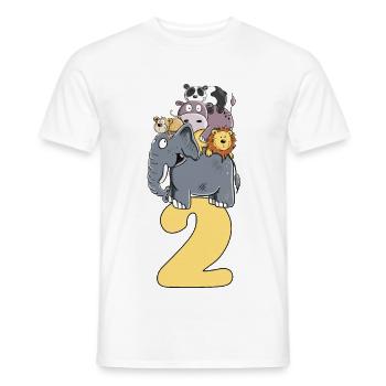 Deuxième anniversaire du zoo des animaux du zoo - T-shirt homme - blanc - Devant - AI Model Male 178 dark (178cm)