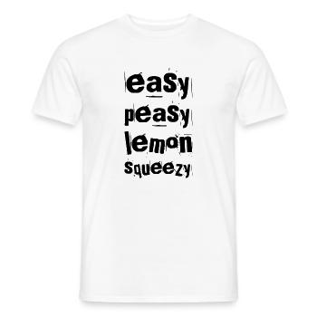 Easy Peasy Lemon Squeezy – Funny Saying - Men's T-Shirt - white - Front - AI Model Male 178 dark (178cm)