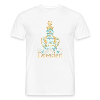 Dresden Zeichnung Zwinger, Handzeichnung - Männer T-Shirt - Weiß - Vorne - AI Model Male 178 dark (178cm)