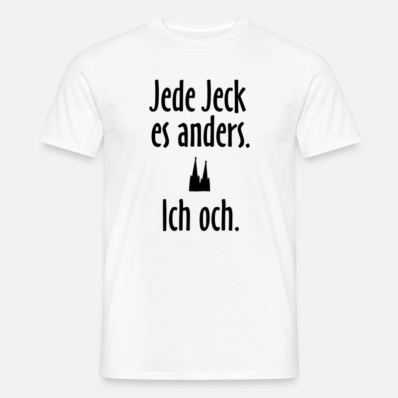 Jede Jeck es anders - Ich och Köln Spruch - Männer T-Shirt - Weiß