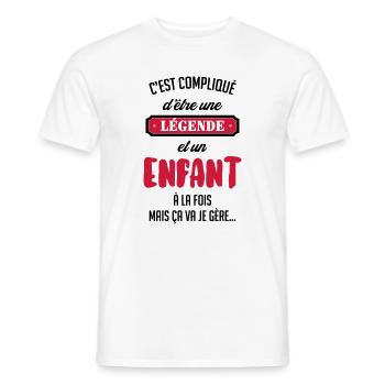 adolescent / enfant / ado / adolescente - T-shirt homme - blanc - Devant - AI Model Male 178 dark (178cm)