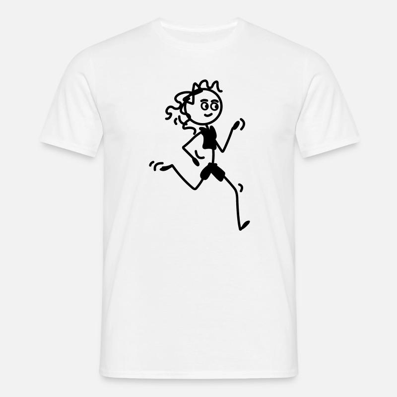 Läuferin Mädchen oder Frau - Männer T-Shirt - Weiß