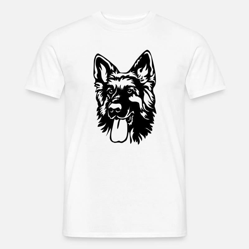 Deutscher Schäferhund Kopf - Männer T-Shirt - Weiß