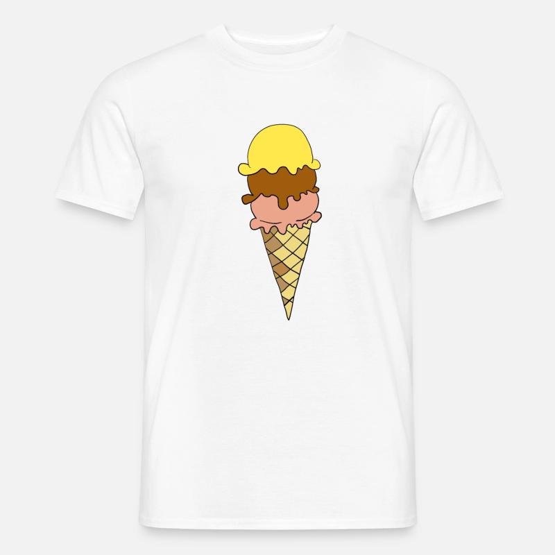 Gelbe Eiscreme Dreier-Sortiment - Männer T-Shirt - Weiß