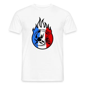 casque sp flamme 3b - T-shirt homme - blanc - Devant - AI Model Male 178 dark (178cm)