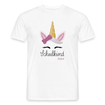 Einhorn Schulkind 2022 - Männer T-Shirt - Weiß - Vorne - AI Model Male 178 dark (178cm)