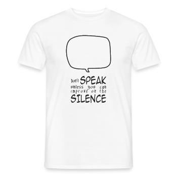 Don't Speak - Men's T-Shirt - white - Front - AI Model Male 178 dark (178cm)