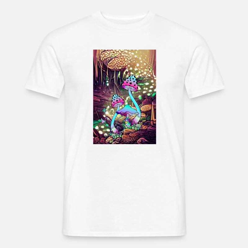Magic Mushroom Landscape artwork - Männer T-Shirt - Weiß