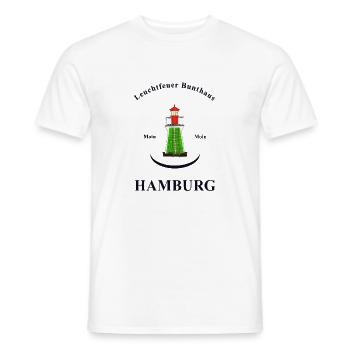 Hamburg Leuchtturm Bunthaus, Handzeichnung - Männer T-Shirt - Weiß - Vorne - AI Model Male 178 dark (178cm)