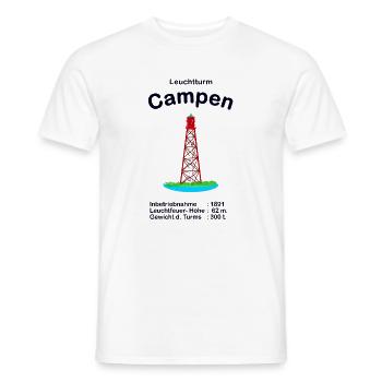 Leuchtturm Campen an der Nordsee Zeichnung - Männer T-Shirt - Weiß - Vorne - AI Model Male 178 dark (178cm)