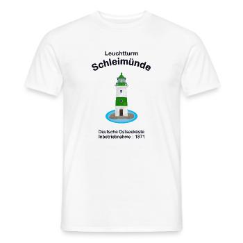 Leuchtturm grün-weiß Schleimünde Ostsee, Zeichnung - Männer T-Shirt - Weiß - Vorne - AI Model Male 178 dark (178cm)