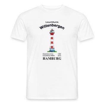 Hamburg Leuchtturm Wittenbergen - Männer T-Shirt - Weiß - Vorne - AI Model Male 178 dark (178cm)