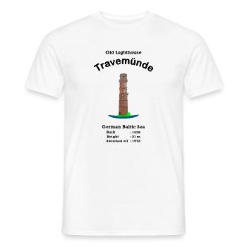 Alter Leuchtturm Travemünde, Ostsee, Deutschland - Männer T-Shirt - Weiß - Vorne - AI Model Male 178 dark (178cm)