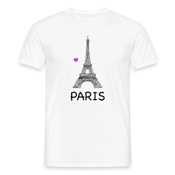 Eiffelturm Paris Strichzeichnung - Männer T-Shirt - Weiß - Vorne - AI Model Male 178 dark (178cm)
