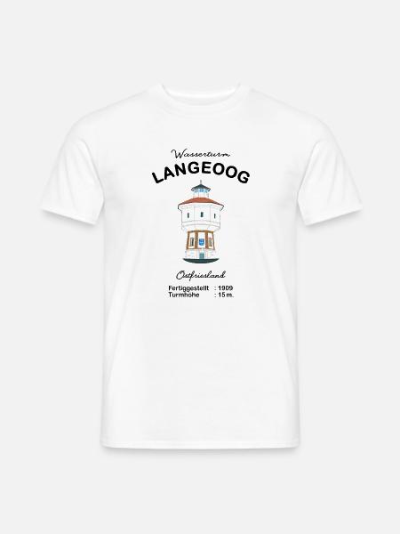 Wasserturm auf Langeoog in Ostfriesland - Männer T-Shirt - Weiß