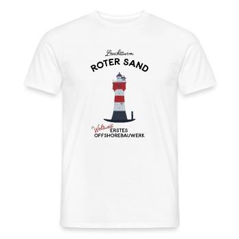 Leuchtturm Roter Sand, Nordsee, Offshore - Männer T-Shirt - Weiß - Vorne - AI Model Male 178 dark (178cm)