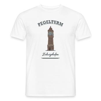 Pegelturm Ludwigshafen - Männer T-Shirt - Weiß - Vorne - AI Model Male 178 dark (178cm)