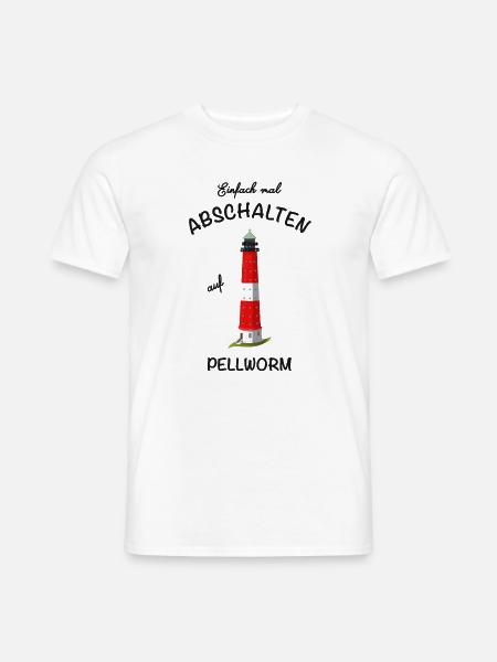 Kultiger Leuchtturm Insel Pellworm, abschalten - Männer T-Shirt - Weiß