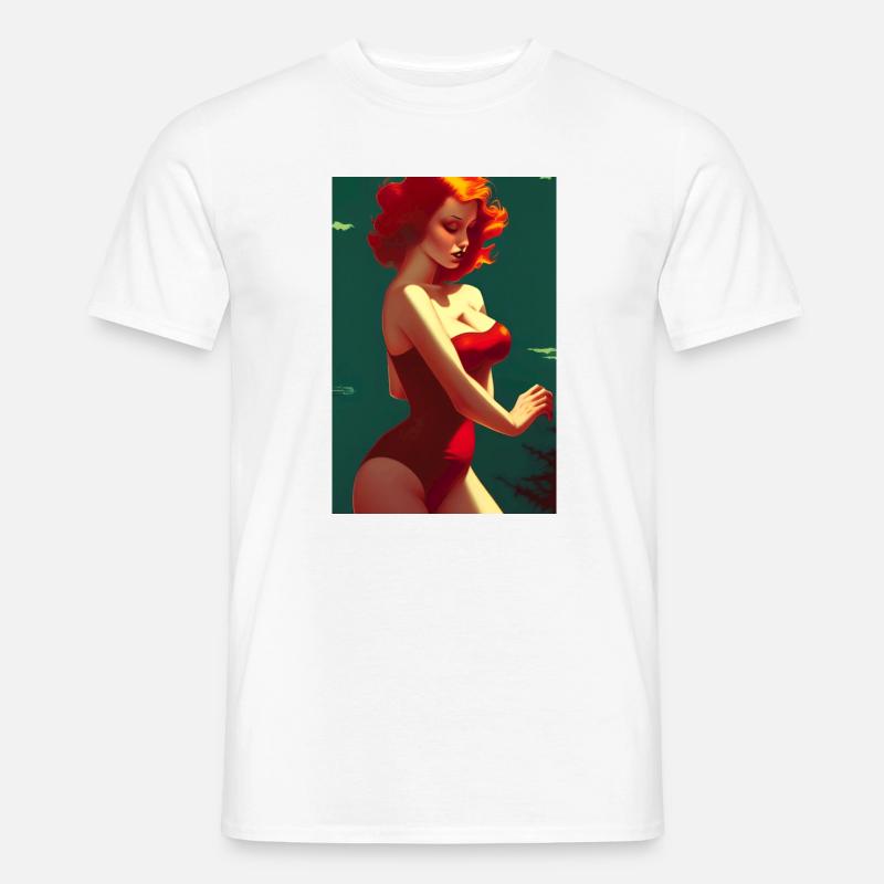 Pin up 1 - Männer T-Shirt - Weiß