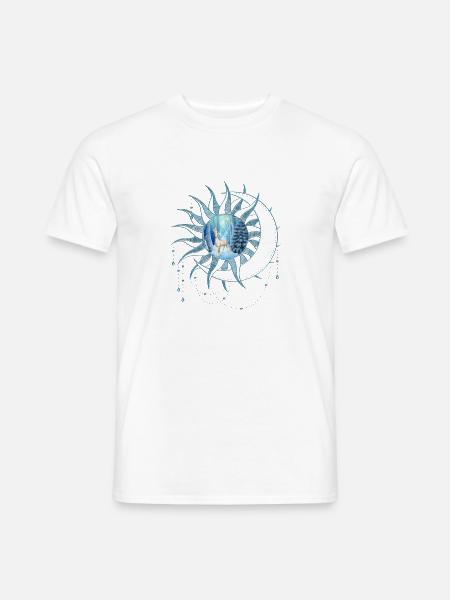 Wunderbares Fantasy-Rentier in einer Winterlandschaft - Männer T-Shirt - Weiß