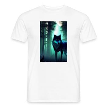 Wolf im Wald - Männer T-Shirt - Weiß - Vorne - AI Model Male 178 dark (178cm)