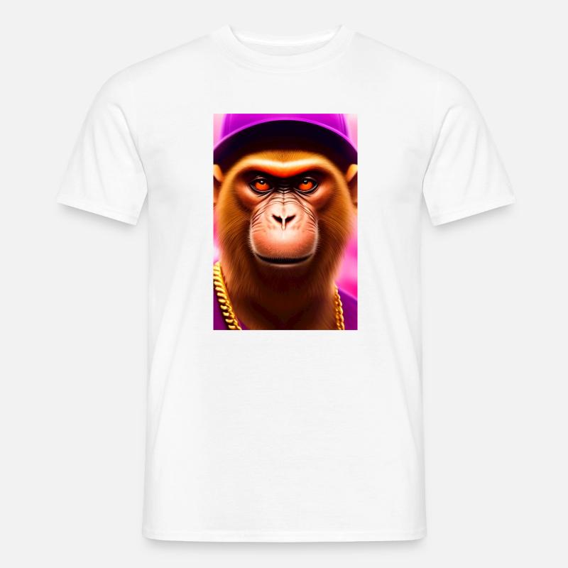 Cooler Affe - Männer T-Shirt - Weiß