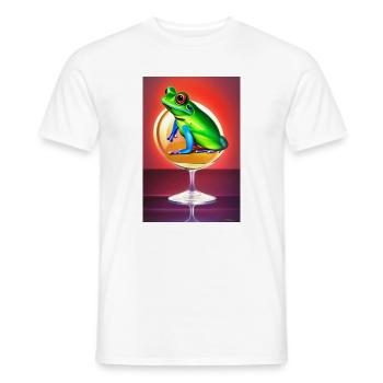 Frog on glass - Men's T-Shirt - white - Front - AI Model Male 178 dark (178cm)