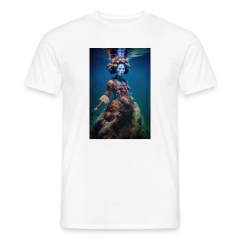 Geisha zombie sous l'eau - T-shirt homme - blanc - Devant - AI Model Male 178 dark (178cm)