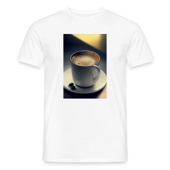 Coffee, coffee beans - Men's T-Shirt - white - Front - AI Model Male 178 dark (178cm)