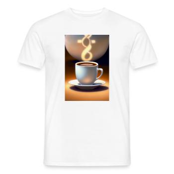 Coffee, coffee beans - Men's T-Shirt - white - Front - AI Model Male 178 dark (178cm)