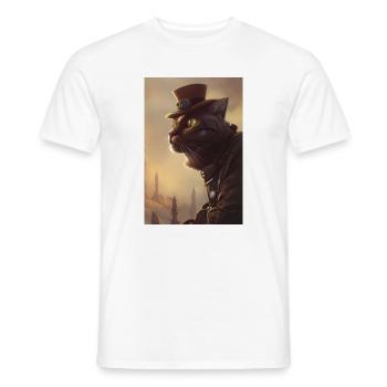 Herr Katze - Männer T-Shirt - Weiß - Vorne - AI Model Male 178 dark (178cm)