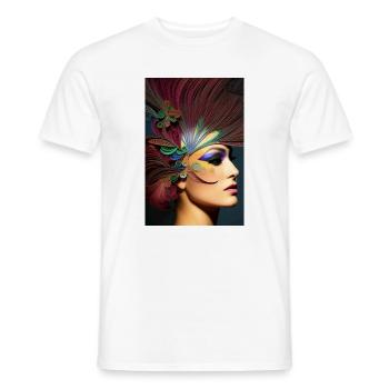 Abstract Facial Art - Men's T-Shirt - white - Front - AI Model Male 178 dark (178cm)