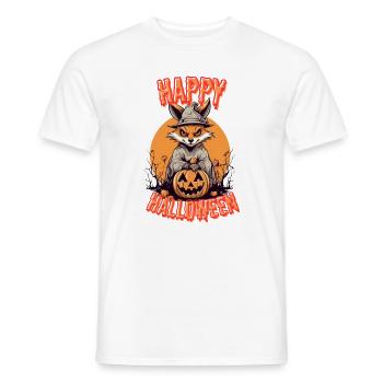 Gruselige Halloween-Fuchsdruck - Männer T-Shirt - Weiß - Vorne - AI Model Male 178 dark (178cm)
