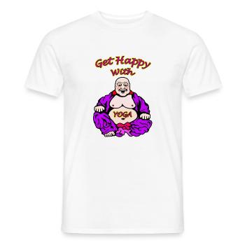 Fröhliche Buddha Yoga Illustration - Männer T-Shirt - Weiß - Vorne - AI Model Male 178 dark (178cm)