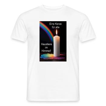 A candle for all pets in heaven - Men's T-Shirt - white - Front - AI Model Male 178 dark (178cm)