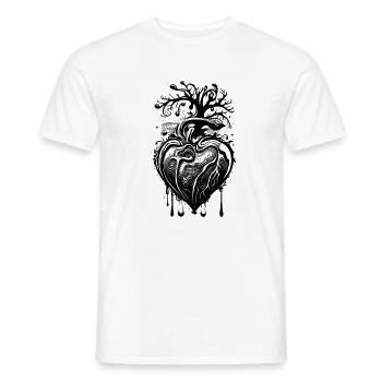 Herz mit Wurzeln und Ästen - Männer T-Shirt - Weiß - Vorne - AI Model Male 178 dark (178cm)