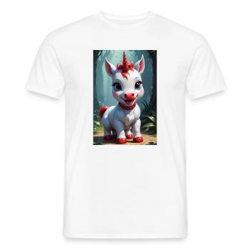 Cute Unicorn - Men's T-Shirt - white - Front - AI Model Male 178 dark (178cm)