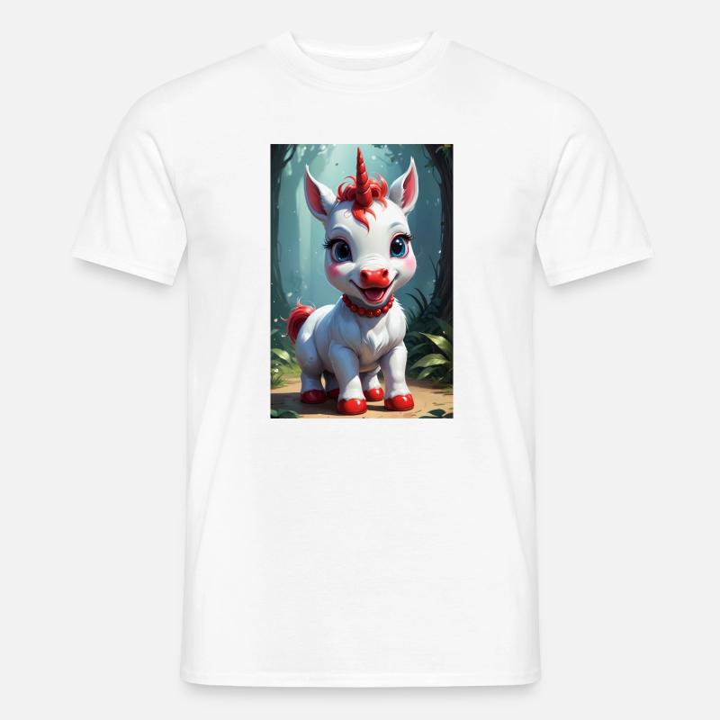 Süßes Einhorn - Männer T-Shirt - Weiß