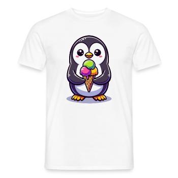 Adorable Penguin Colourful  - Men's T-Shirt - white - Front - AI Model Male 178 dark (178cm)