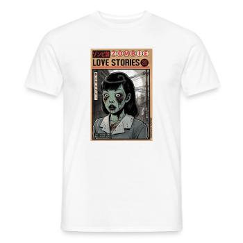 Zombie Love Stories Poster - Männer T-Shirt - Weiß - Vorne - AI Model Male 178 dark (178cm)