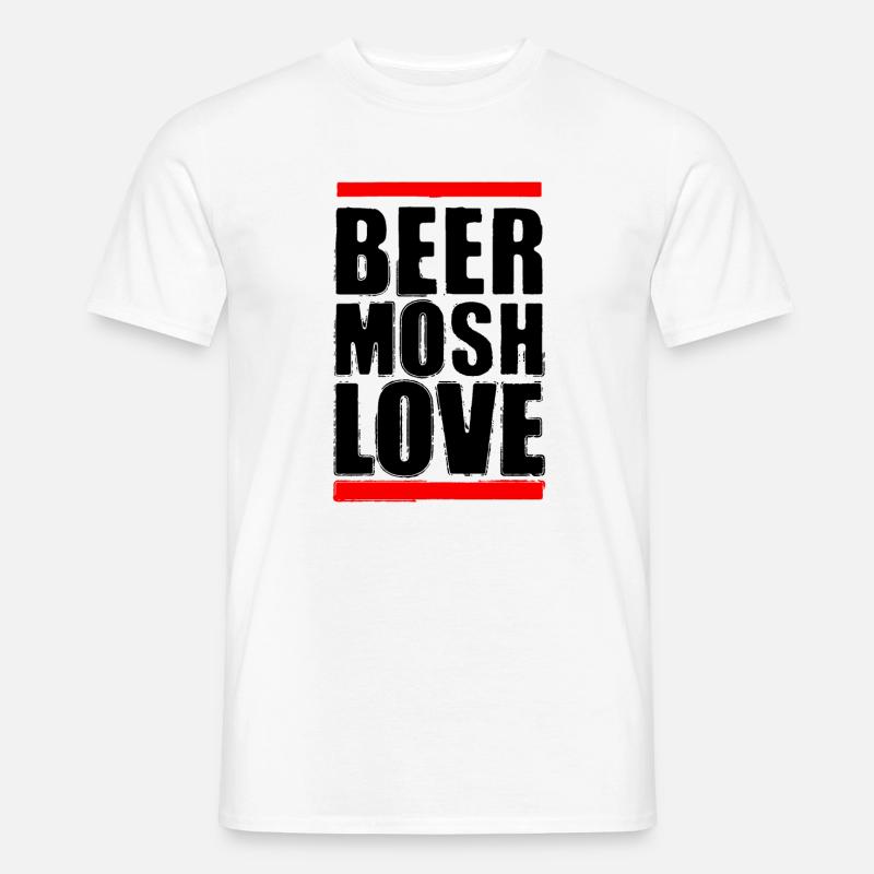 Bier Mosh Liebe Schwarzer Buchstabe - Männer T-Shirt - Weiß