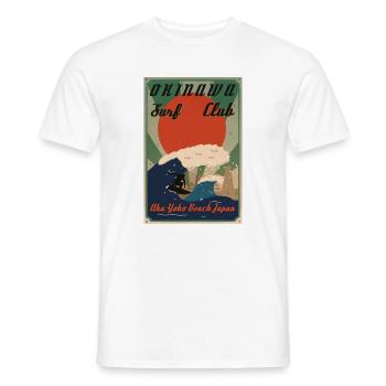 Retro Okinawa Poster - Men's T-Shirt - white - Front - AI Model Male 178 dark (178cm)