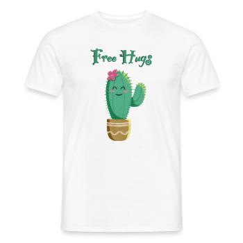 Cactus mignon aime les câlins - T-shirt homme - blanc - Devant - AI Model Male 178 dark (178cm)